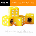 Motorcycle Car Truck SUV Bike Valve Stem Caps Solid Yellow Dice Tire Air Cover
